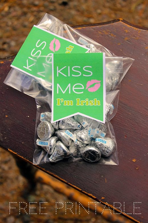 St. Patrick's Day Gift Idea! Kiss Me Im Irish Free #Printable #StPatricksDay